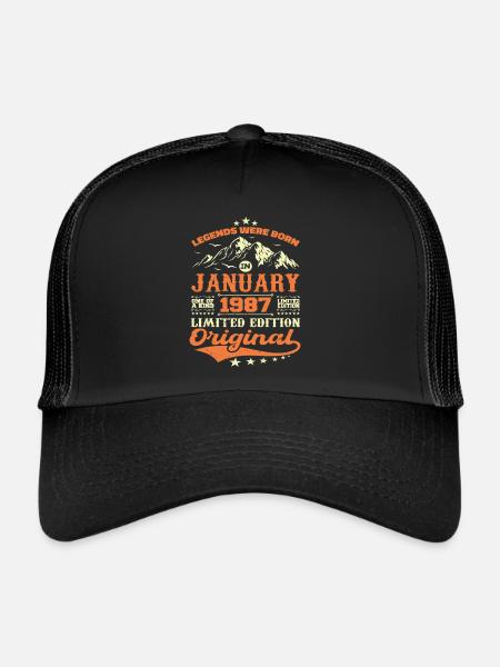 Legendary Since January 1987 Vintage Retro 1987 - Trucker Cap - black/black - Front