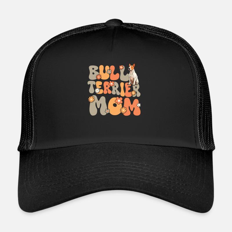 Bullterrier Groovy Bull Terrier Mom - Trucker Cap - Schwarz/Schwarz
