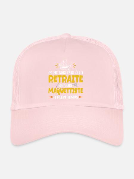 Retraité Maquettiste Humour Miniaturiste Retraite - Casquette trucker  - rose pâle - Devant