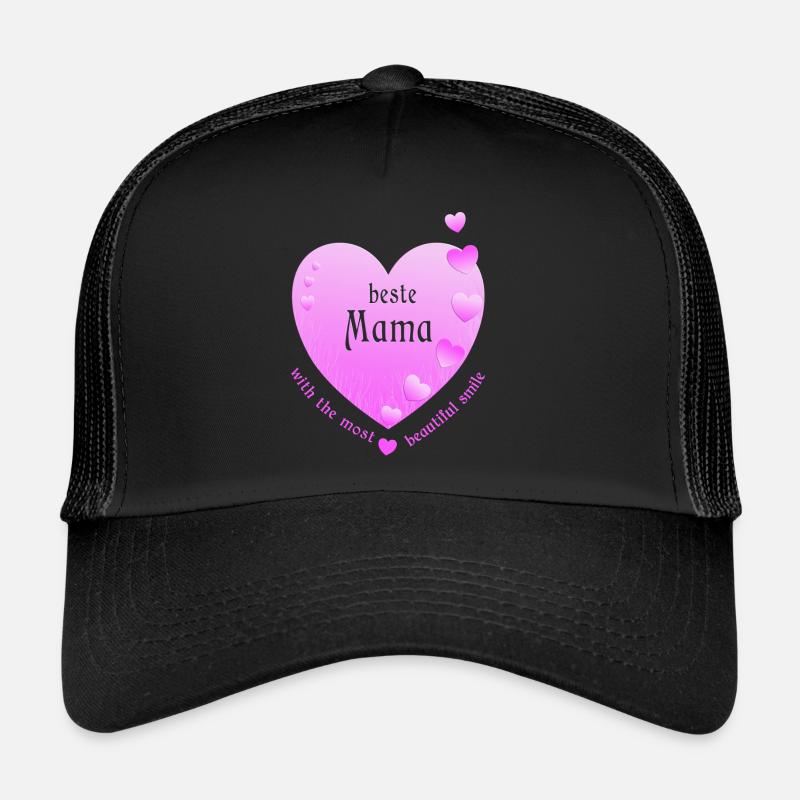 beste Mama - Trucker Cap - Schwarz/Schwarz