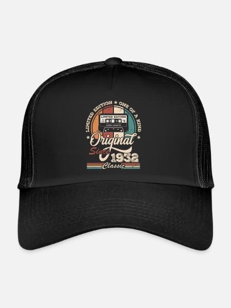 Original Retro Birthday Gift for Born in 1932 - Trucker Cap - black/black - Front