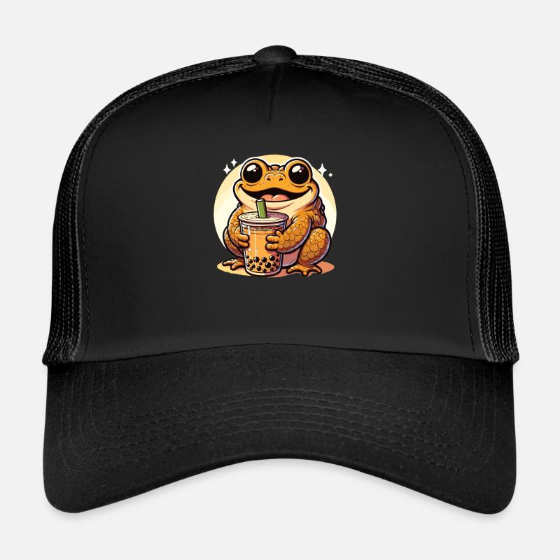 Crapauds kawaii Bubble Tea Boba Crapaud Casquette trucker 