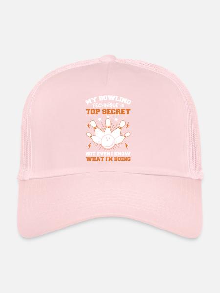 Bowling Team Bowling Ball Designs Bowling Tees - Casquette trucker  - rose pâle - Devant
