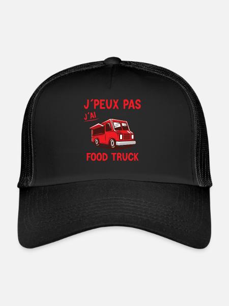 Food truck - Fast Food - Restauration - Casquette trucker  - noir/noir - Devant