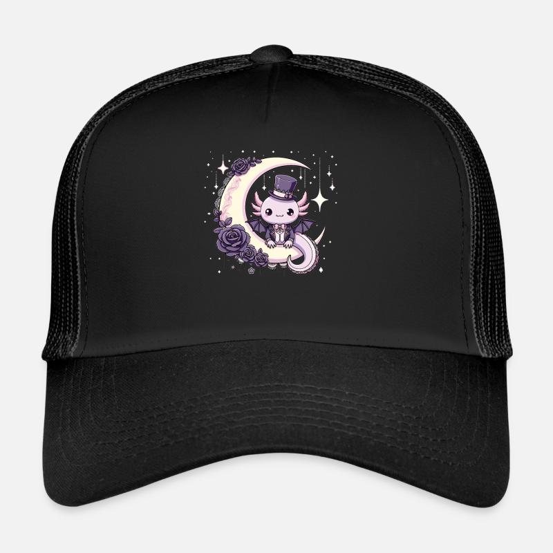 Kawaii Gothic Axolotl Pastellfarben Gothic Goth Trucker Cap