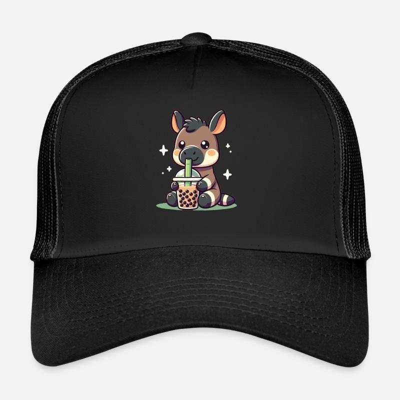 Kawaii Okapis Bubble Tea Boba Okapi Trucker Cap