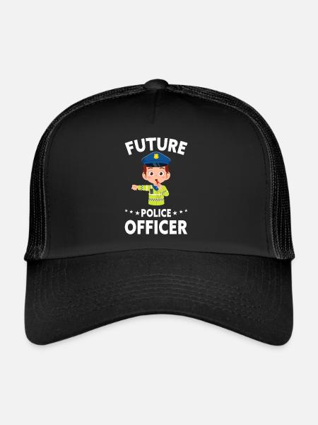 Bureau de Police des Policiers - Casquette trucker  - noir/noir - Devant