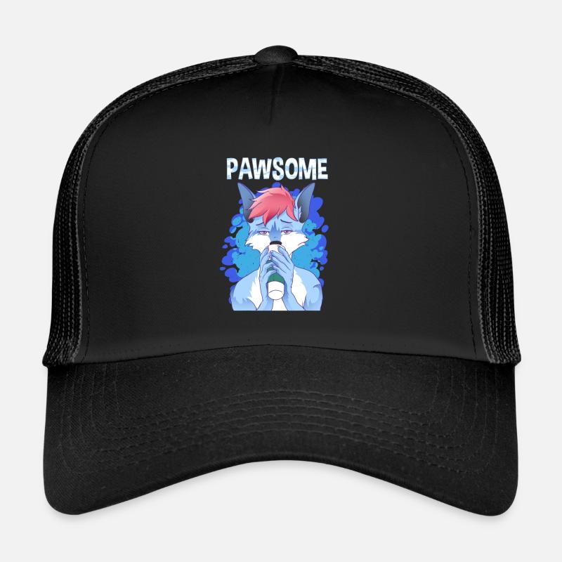 Pawsome I Furry Fandom Cospaly - Trucker Cap - Schwarz/Schwarz