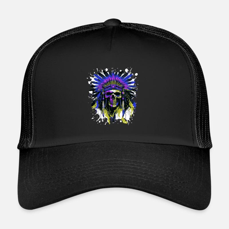 Apache Crâne Indien Coloré Casquette trucker 