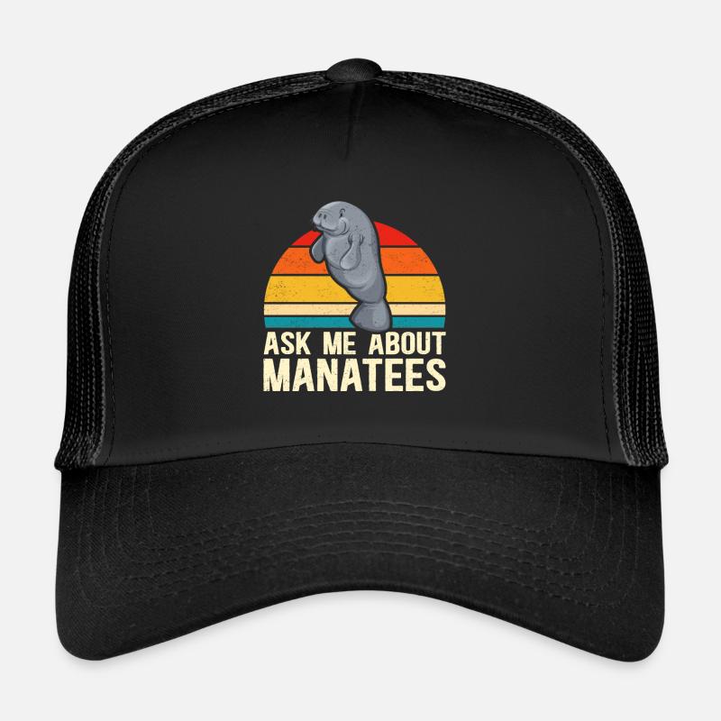 Manati Manatee Rundschwanzseekuh Manatis Geschenk - Trucker Cap - Schwarz/Schwarz