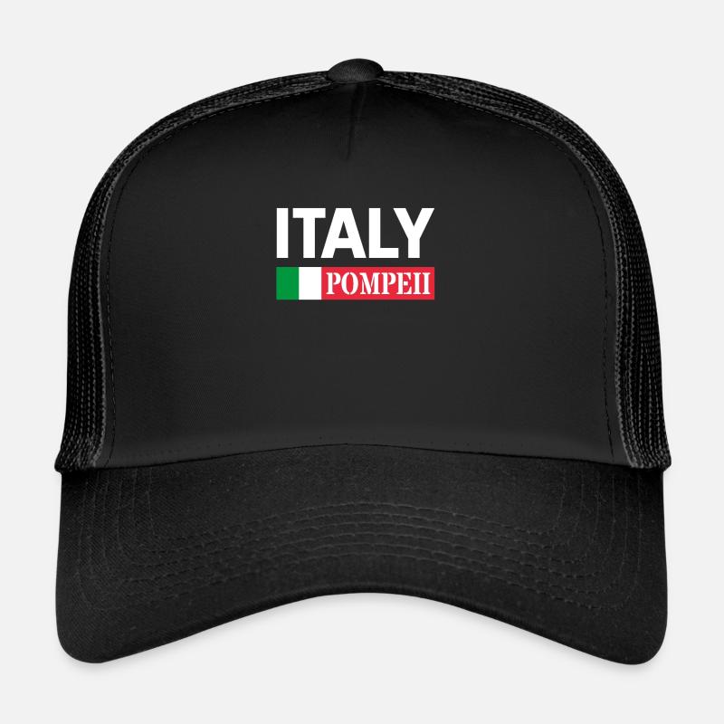 Italy Flag Pompeii Conservation Volcanic Eruption Trucker Cap