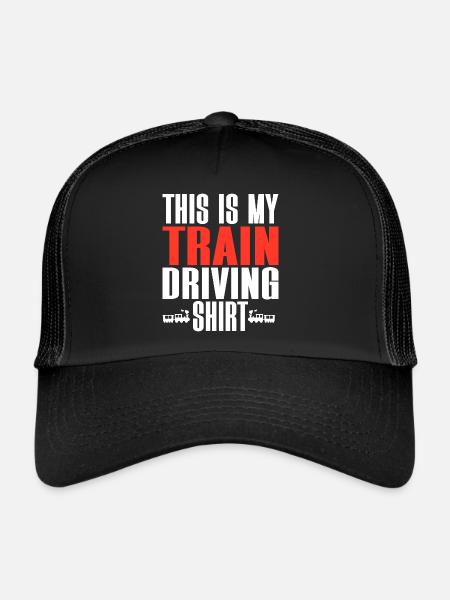 Train Driver, Machinist, Railway Worker - Trucker Cap - black/black - Front