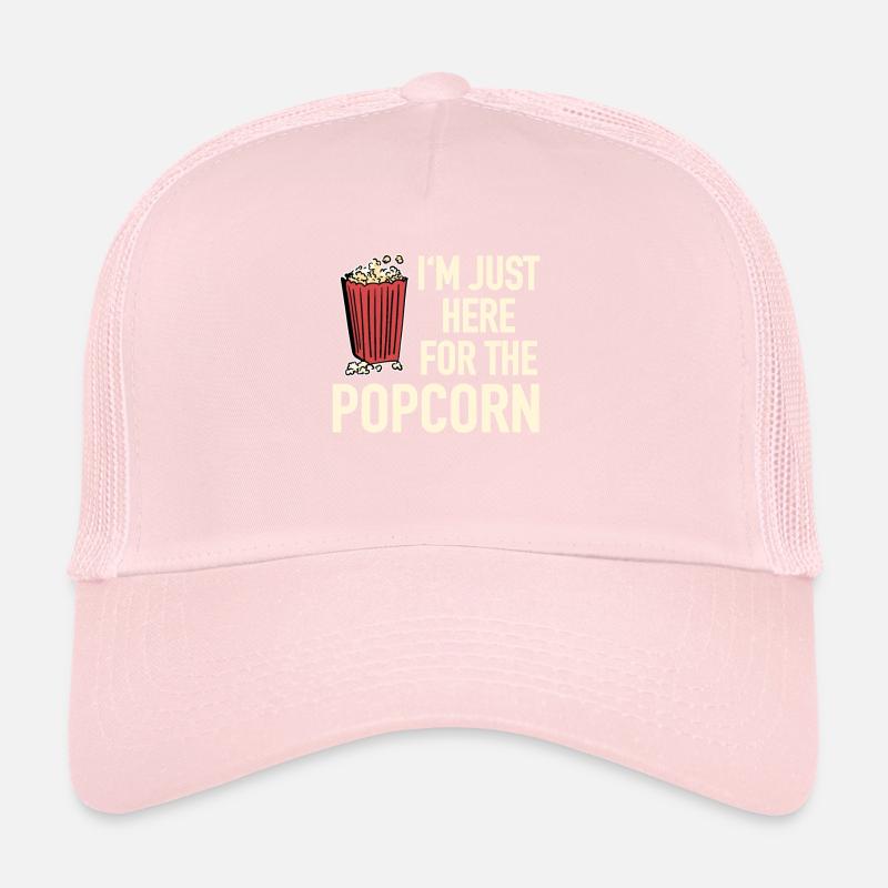 Je suis juste là pour la soirée cinéma pop-corn Soirée collation Casquette trucker 