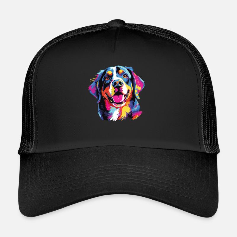Wasserfarben Farbenfroher Entlebucher Sennenhund Trucker Cap