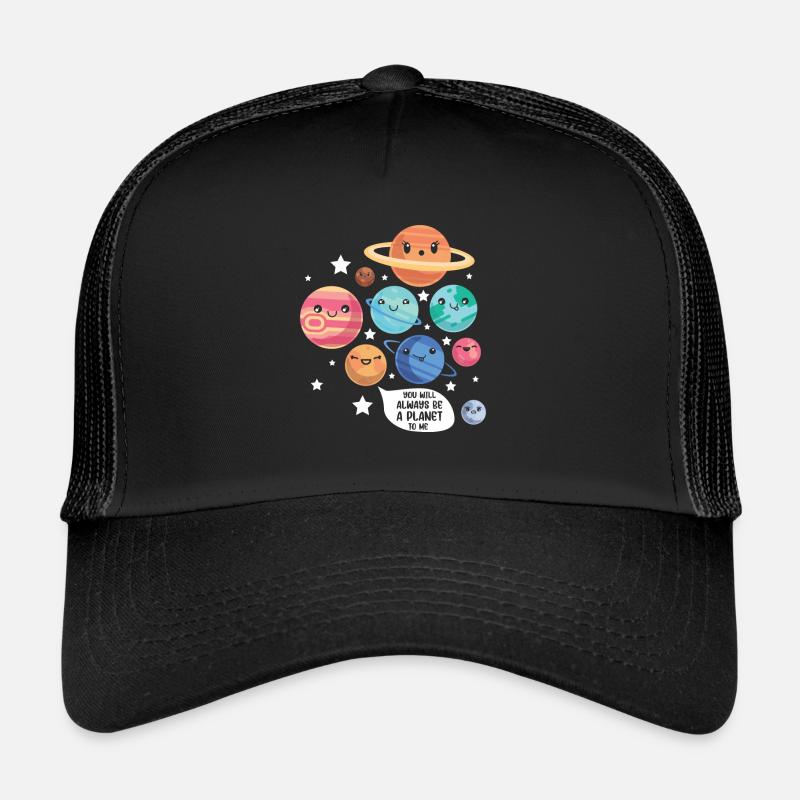 Pluto Planet Witz Lustig Kosmonaut Galaxy Physiker - Trucker Cap - Schwarz/Schwarz