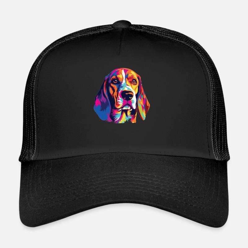 Wasserfarben Farbenfroher Beagle Harrier Trucker Cap