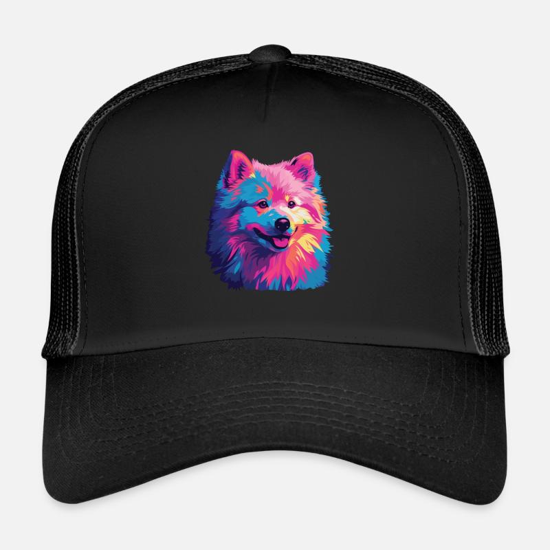 Wasserfarben Farbenfroher Japan Spitz Trucker Cap