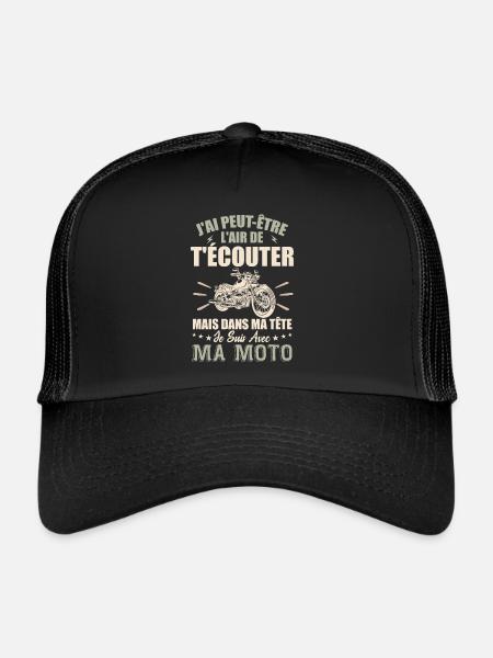In My Head I Ride Motorcycle - Biker Gift - Trucker Cap - black/black - Front