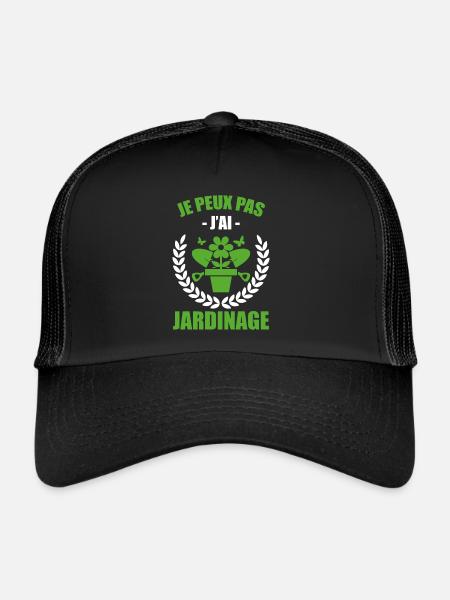 Je Peux Pas J'ai Jardinage - Casquette trucker  - noir/noir - Devant