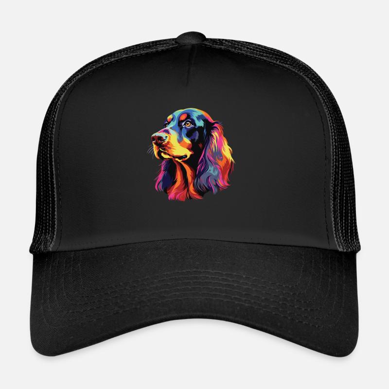 Wasserfarben Farbenfroher Gordon Setter Trucker Cap