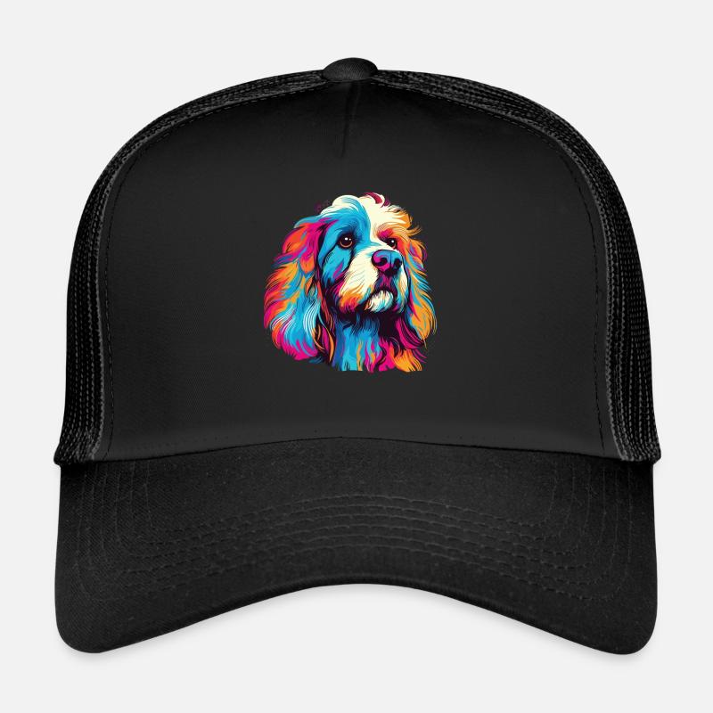 Wasserfarben Farbenfroher Tibet Spaniel Trucker Cap