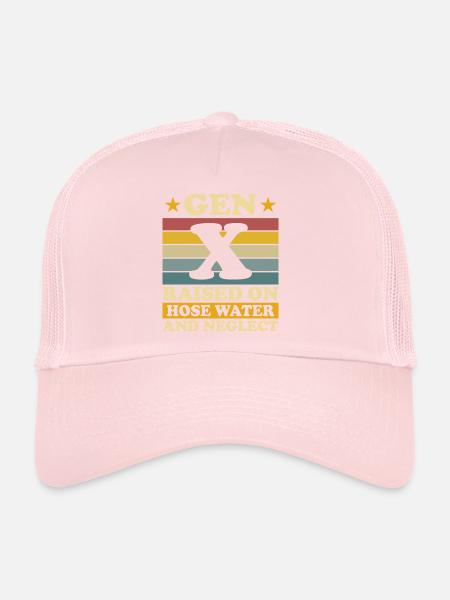 Humour Génération X - Casquette trucker  - rose pâle - Devant
