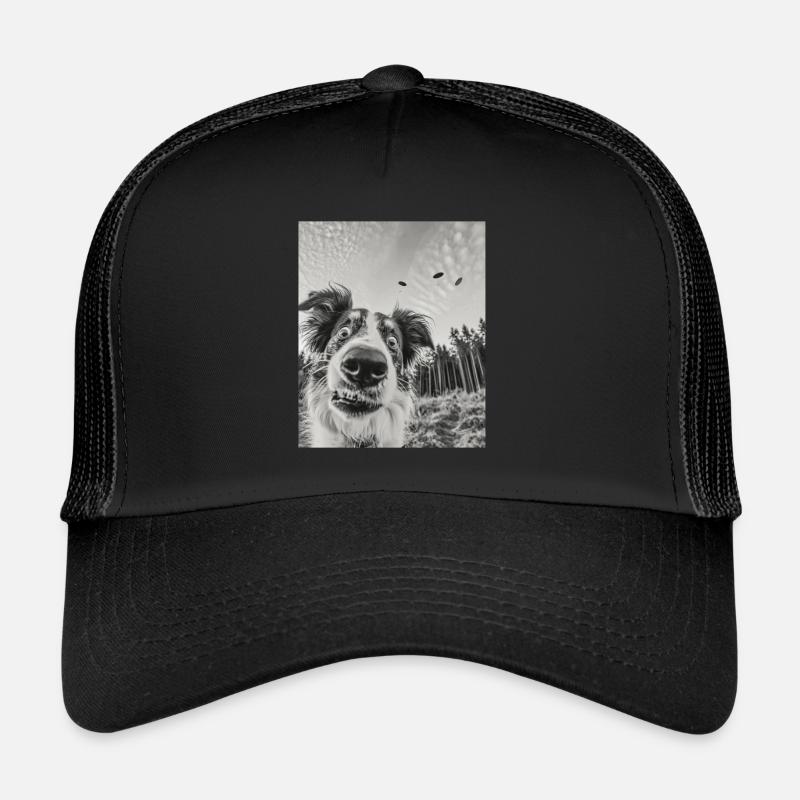 aHund - Alien Australian Shepherd UFO - Trucker Cap - Schwarz/Schwarz