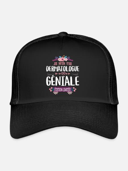 Femme Édition Limitée Dermatologue Géniale - Casquette trucker  - noir/noir - Devant