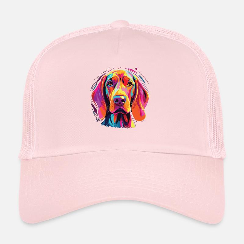 Wasserfarben Farbenfroher Redbone Coonhound Trucker Cap