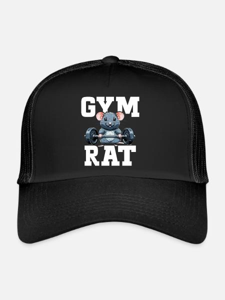 Gym Rat Muscu Humour Musculation Gym - Casquette trucker  - noir/noir - Devant