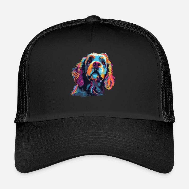 Wasserfarben Farbenfroher Löwchen - Trucker Cap - Schwarz/Schwarz