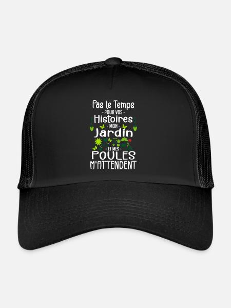 Jardin Poule Humour - Humour Jardinier - Trucker Cap - black/black - Front