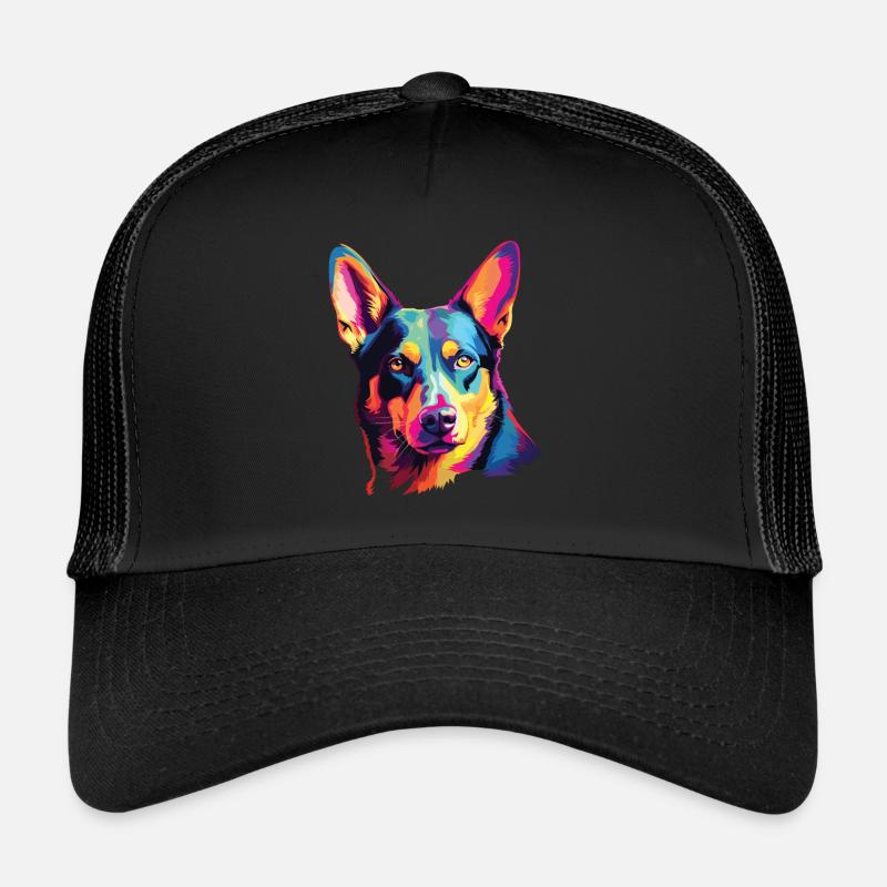 Aquarelle colorée Australian Kelpie Casquette trucker 