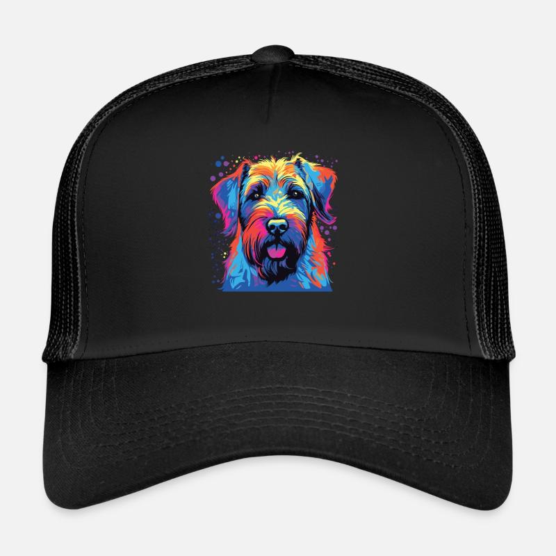 Wasserfarben Farbenfroher Irish Soft Coated - Trucker Cap - Schwarz/Schwarz