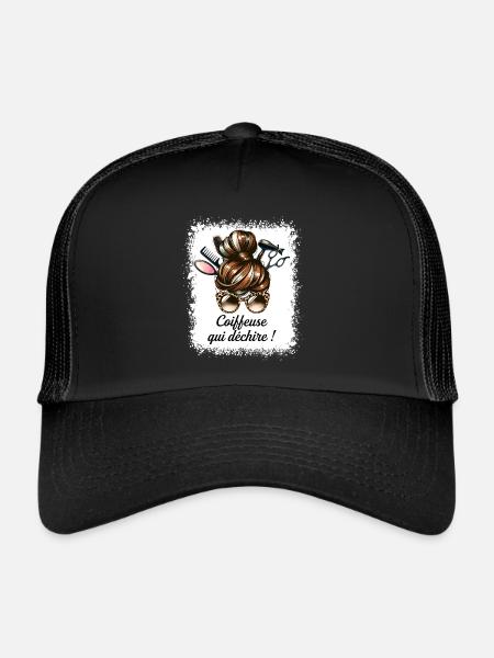 Chignon Coiffeuse Qui Déchire Super Coiffeuse - Casquette trucker  - noir/noir - Devant