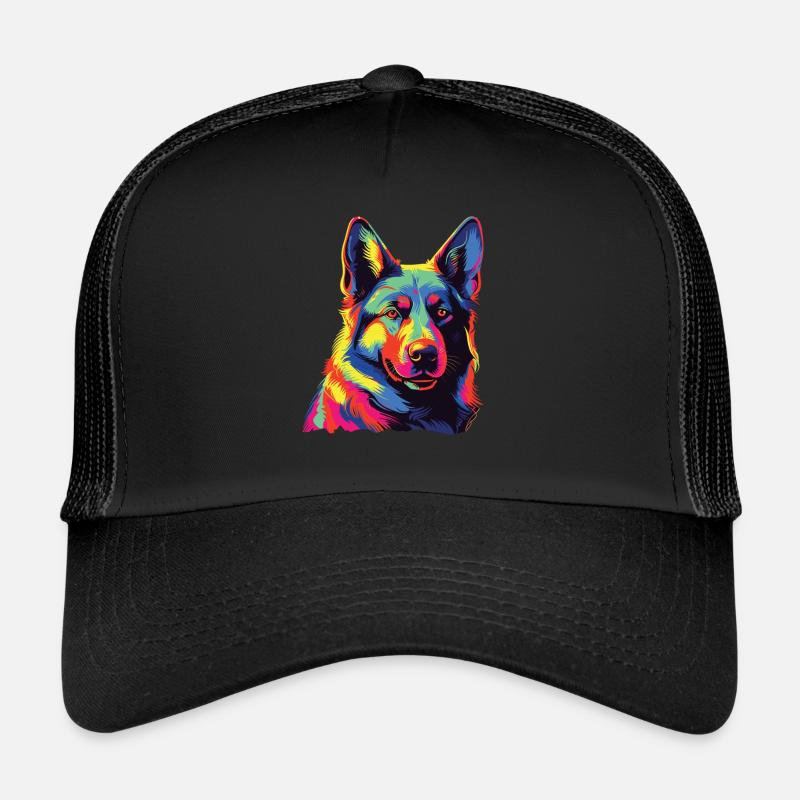 Wasserfarben Farbenfroher Norwegischer Elchhund Trucker Cap