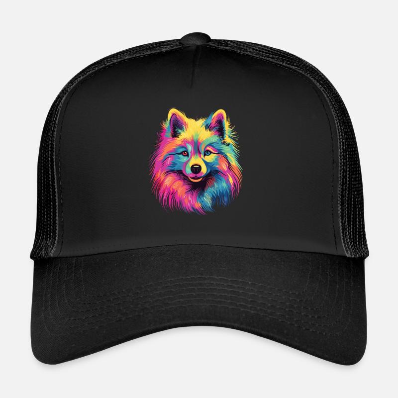 Wasserfarben Farbenfroher Japan Spitz Trucker Cap