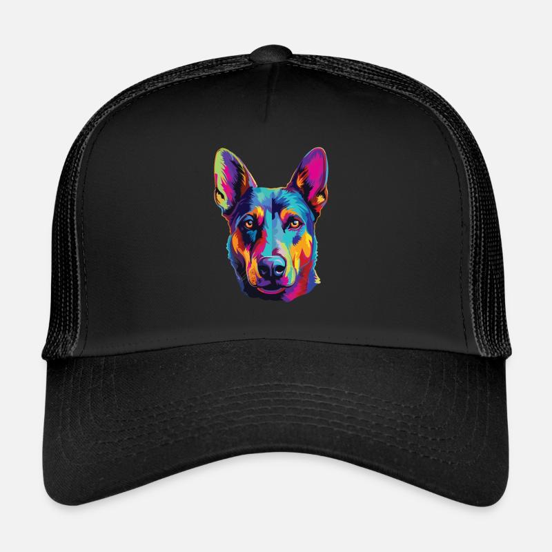 Aquarelle colorée Australian Kelpie Casquette trucker 