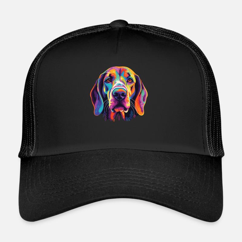 Aquarelle colorée Foxhound anglais Casquette trucker 