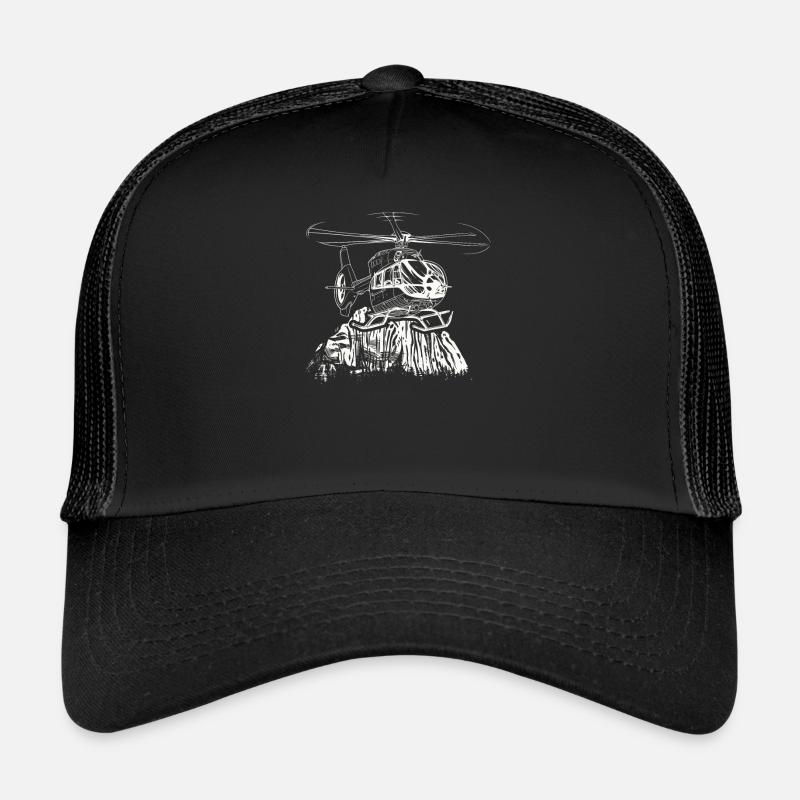 Rotorcraft Silhouette Helicopter Pilot Trucker Cap