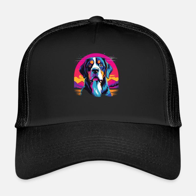 Wasserfarben Farbenfroher Grosser Schweizer Trucker Cap