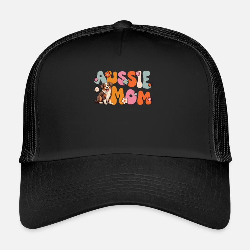 Australian Shepherd Red Tri Groovy Aussie mom Trucker Cap