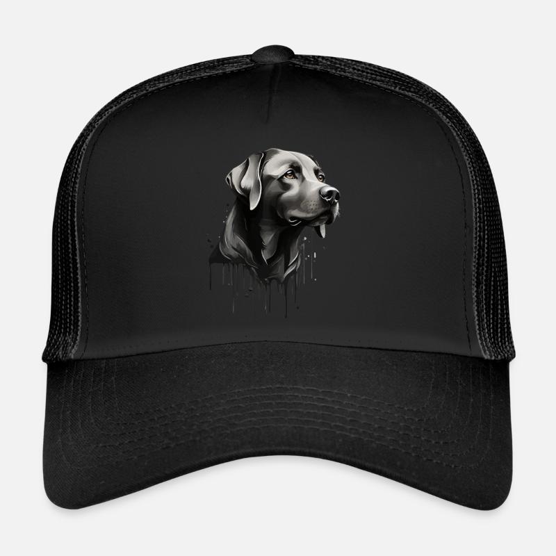 SCHWARZER LABRADOR RETRIEVER HUND SÜßER LABRADOR - Trucker Cap - Schwarz/Schwarz
