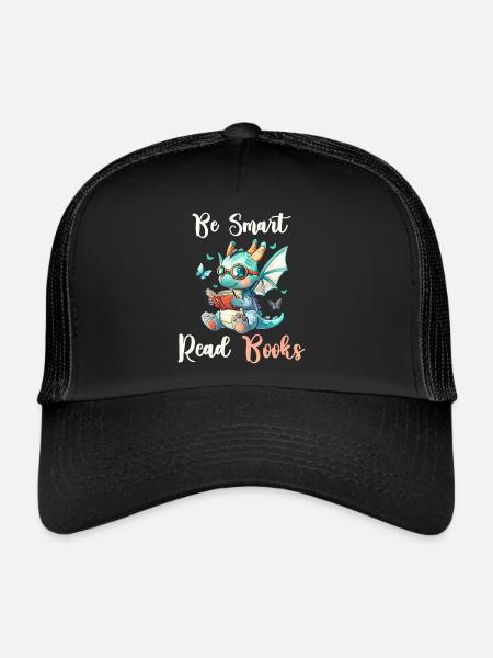 Soyez Intelligent Lisez Des Livres Dragon Lecture - Casquette trucker  - noir/noir - Devant