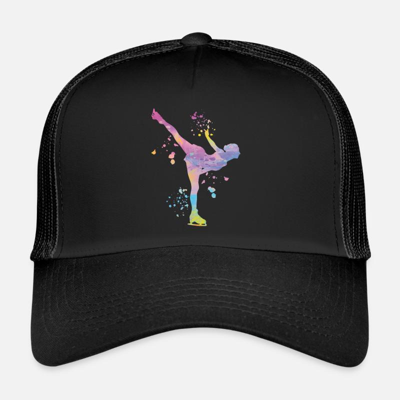 Eiskunstläufer Schlittschuhlaufen Eiskunstlauf - Trucker Cap - Schwarz/Schwarz