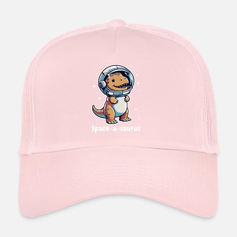 Space-a-saurus Funny Space Dino Astronaut Kids Trucker Cap