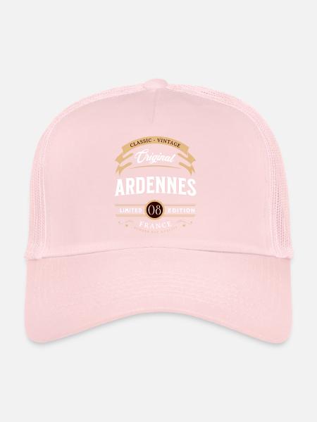 Vintage Ardennes Département France - Casquette trucker  - rose pâle - Devant