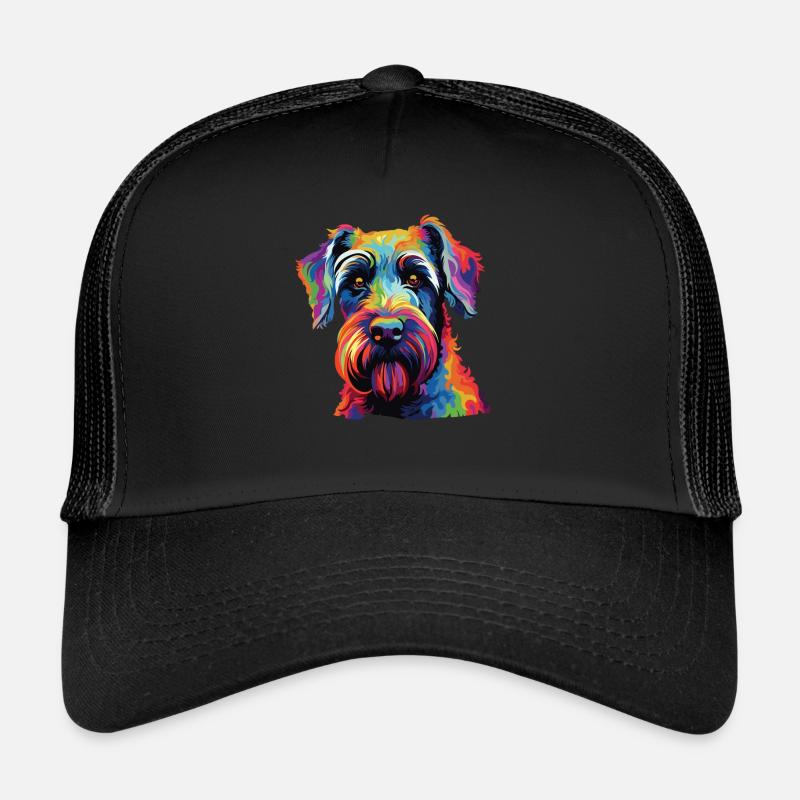 Aquarelle colorée Standard Schnauzer Casquette trucker 