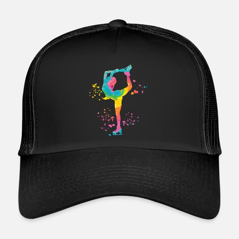 Eiskunstläufer Schlittschuhlaufen Eiskunstlauf - Trucker Cap - Schwarz/Schwarz