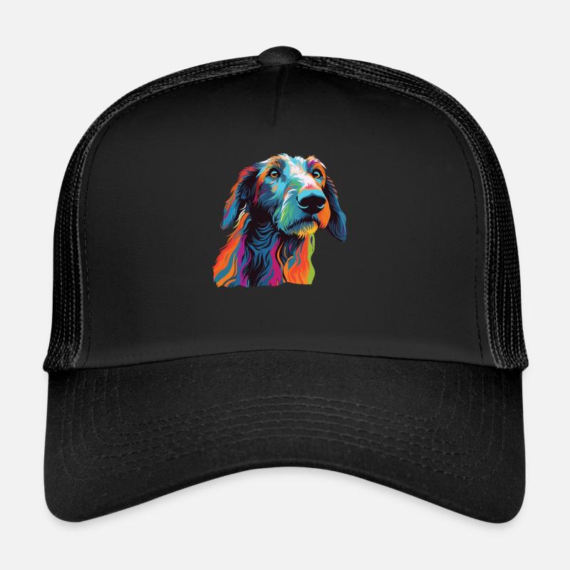 Aquarelle coloré Scottish Deerhound Casquette trucker 